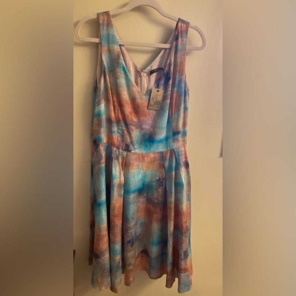 NWT Peruvian Connection US16 Sleeveless Colorwash Dress. 55% Rayon 45% Cotton